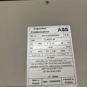 ABB Capacitor Capacitor 690 V 690 V Qn = 18,6 kvar year=2016 CLMD33 SP